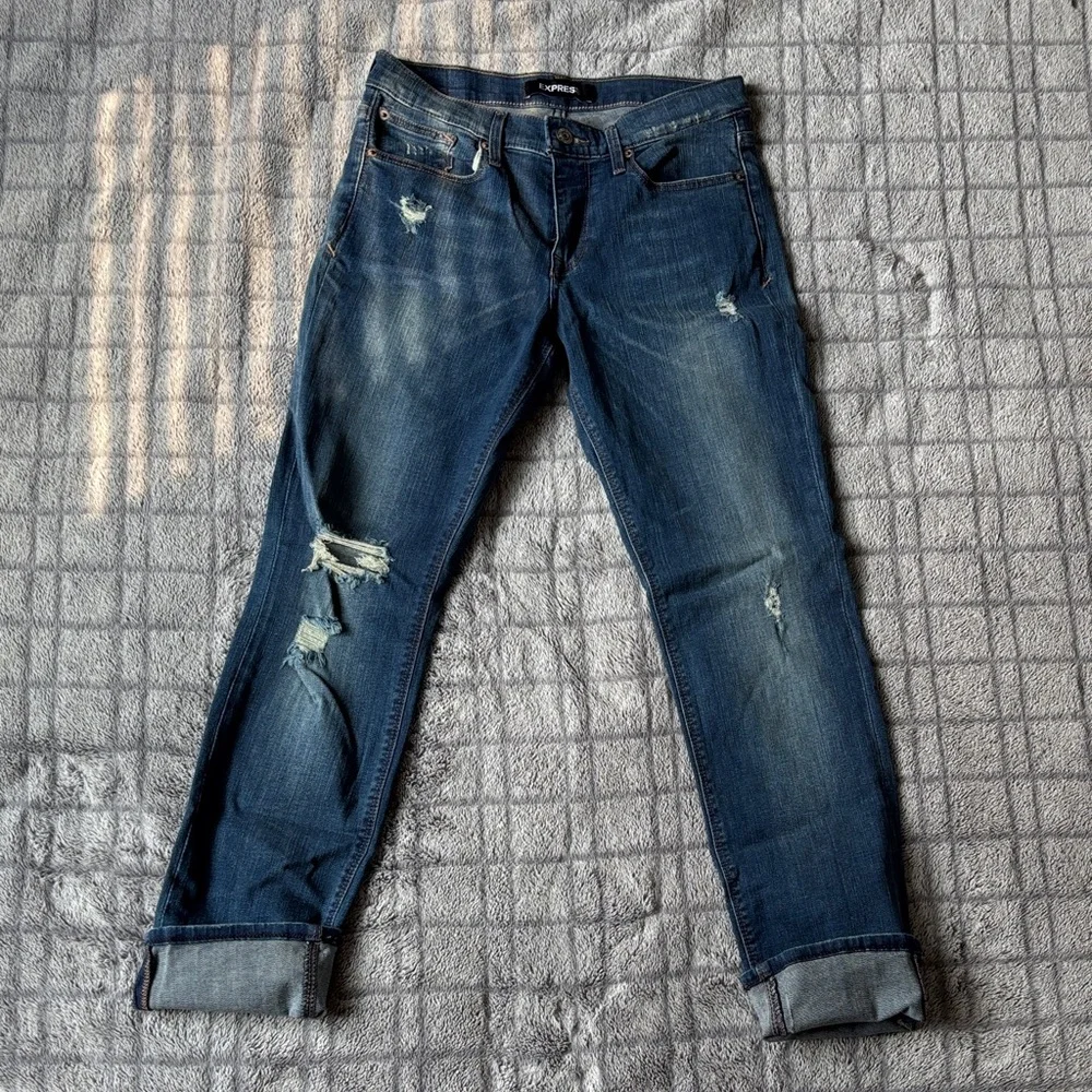Express Women's Ripped Denim Jeans - Picture 3 of 5